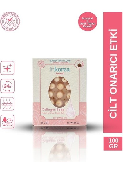 Cilt Onarıcı Etkili Kolajenli Doğal Kabak Lifli Sabun 100 Gram
