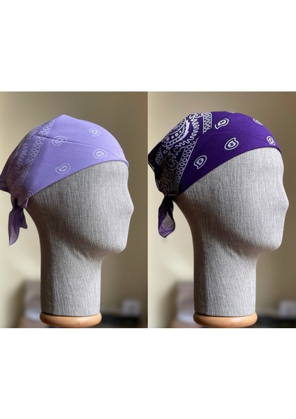 2 Adet %100 Pamuklu Desenli Bandana Klasik Desen Desen Bandana Etnik Desen Bandana