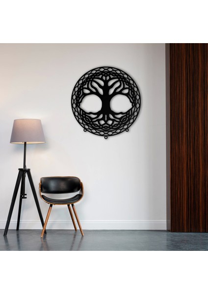 Yaşam Agacı Oval Metal Dekoratif Tablo