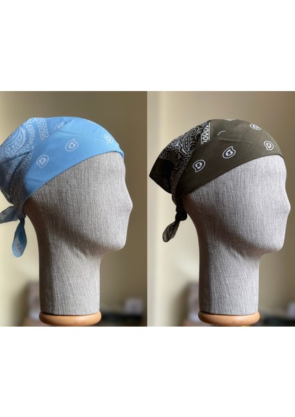 2 Adet %100 Pamuklu Desenli Bandana Klasik Desen Desen Bandana Etnik Desen Bandana