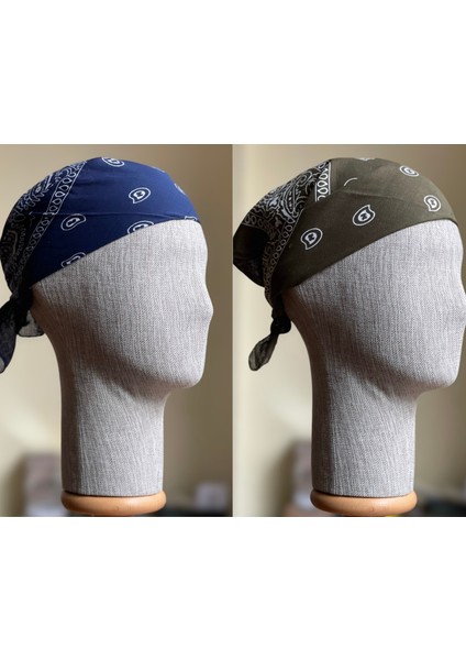 2 Adet %100 Pamuklu Desenli Bandana Klasik Desen Desen Bandana Etnik Desen Bandana