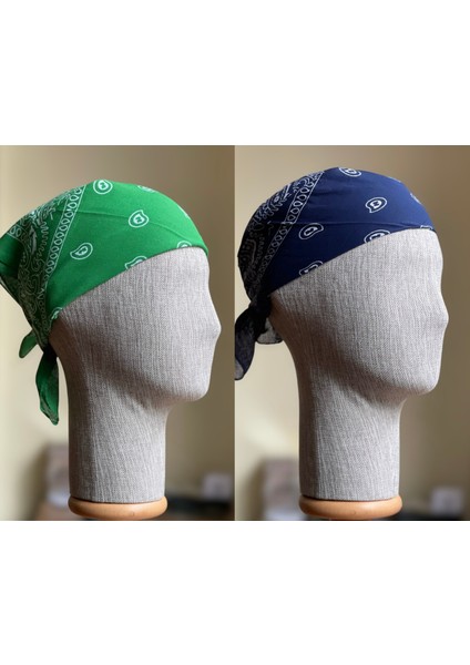 2 Adet %100 Pamuklu Desenli Bandana Klasik Desen Desen Bandana Etnik Desen Bandana