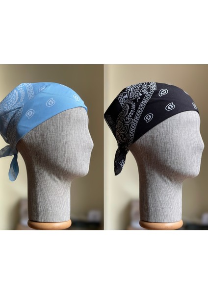 2 Adet %100 Pamuklu Desenli Bandana Klasik Desen Desen Bandana Etnik Desen Bandana