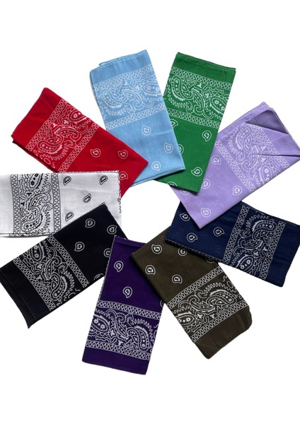 4 Adet %100 Pamuklu Desenli Bandana Klasik Desen Desen Bandana Etnik Desen Bandana