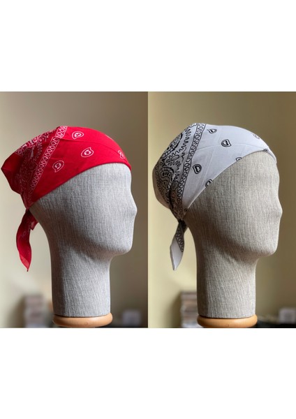 2 Adet %100 Pamuklu Desenli Bandana Klasik Desen Desen Bandana Etnik Desen Bandana
