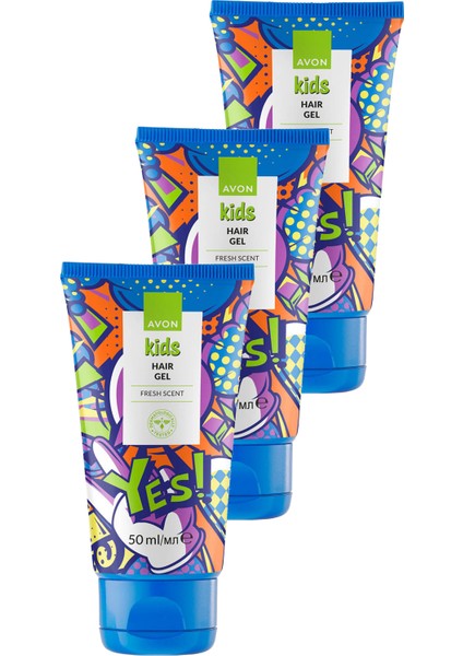 Kids Yes Fresh Kokulu Saç Jölesi 50 Ml. Üçlü Set