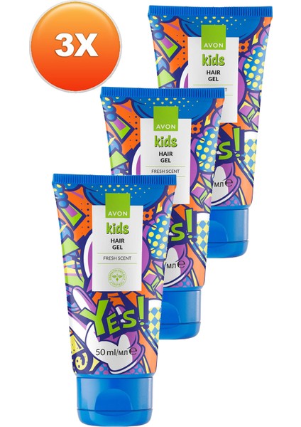 Kids Yes Fresh Kokulu Saç Jölesi 50 Ml. Üçlü Set