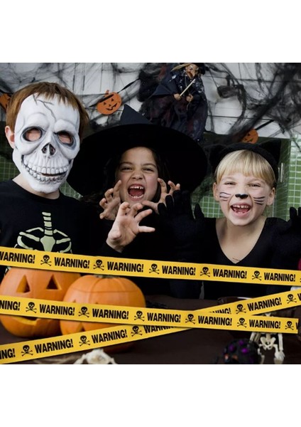 Halloween Plastik Warning Yazılı Sarı Renk Emniyet Şeridi 6 mt modelleri