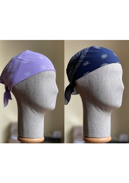 2 Adet %100 Pamuklu Desenli Bandana Klasik Desen Desen Bandana Etnik Desen Bandana
