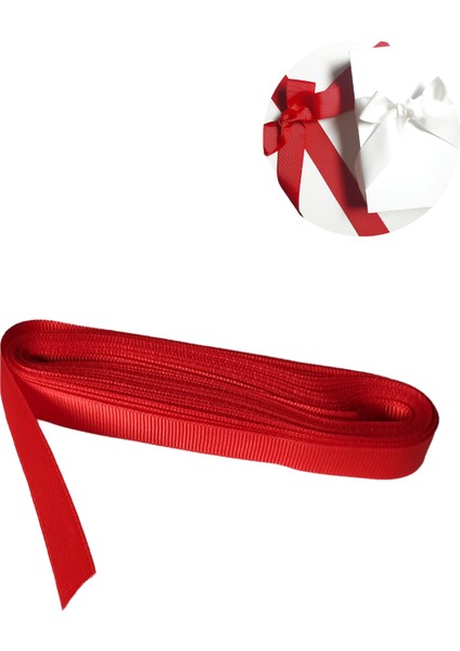 Grogren Kurdele, Hediye Paketleme, Dekoratif Düğün, Parti, Hobi ve Süsleme Şeriti, 4 cm - 10 Metre - Kırmızı
