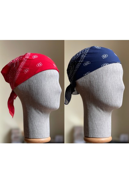 2 Adet %100 Pamuklu Desenli Bandana Klasik Desen Desen Bandana Etnik Desen Bandana