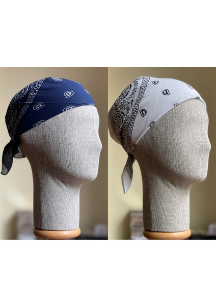 2 Adet Pamuklu Desenli Bandana Klasik Desen Desen Bandana Etnik Desen Bandana