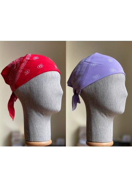 2 Adet %100 Pamuklu Desenli Bandana Klasik Desen Desen Bandana Etnik Desen Bandana