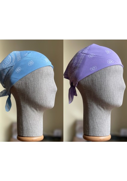 2 Adet %100 Pamuklu Desenli Bandana Klasik Desen Desen Bandana Etnik Desen Bandana