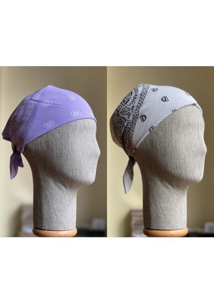 2 Adet %100 Pamuklu Desenli Bandana Klasik Desen Desen Bandana Etnik Desen Bandana