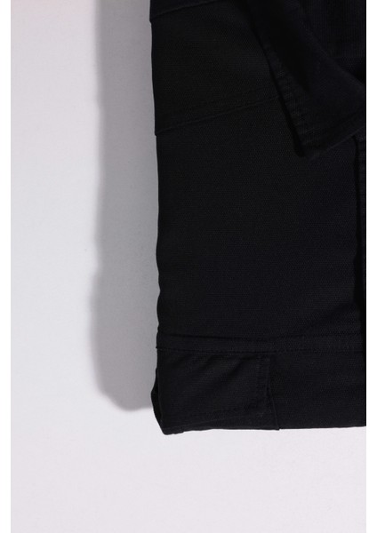 Büyük Beden Uzun Kollu Yıkamalı Çift Cepli Armürlü Denim Siyah Erkek Gömlek modelleri