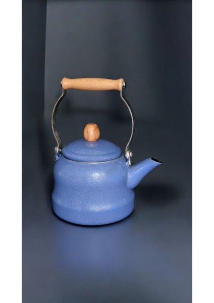 Ahşap Saplı Üstten Tutmalı Mevlevi Model Vintage Emaye Demlik 2.5 Litre Kettle Mavi Çaydanlık fiyatları