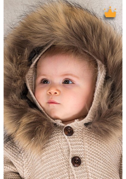 Babyhola Triko Içi Welsoft Kürklü Kız-Erkek Bebek Tulum 2810