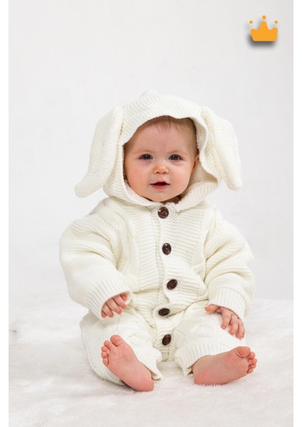 Babyhola Triko Içi Velsoft Kız Erkek Bebek Tavşan Kulaklı Tulum 2800