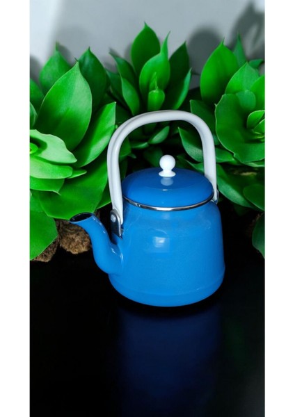 Emaye Mavi Çaydanlık Kahve Demlik Suluk Kettle 2 Litre Çinko Nostalji Vintage