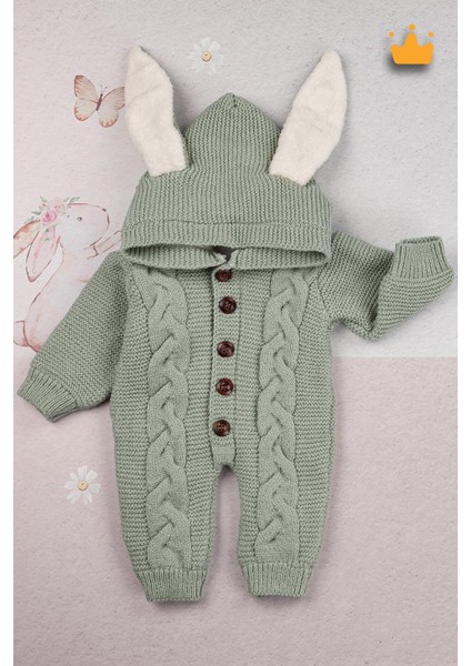 Babyhola Triko Içi Velsoft Kız Erkek Bebek Tavşan Kulaklı Tulum 2800
