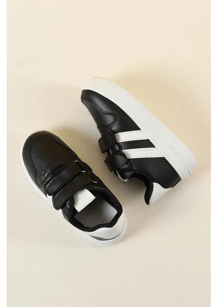 Günlük Hafif Cırtlı Siyah Beyaz Çocuk Spor Ayakkabı Sneaker fiyatları