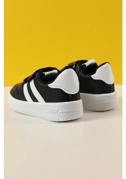 Günlük Hafif Cırtlı Siyah Beyaz Çocuk Spor Ayakkabı Sneaker fırsatları
