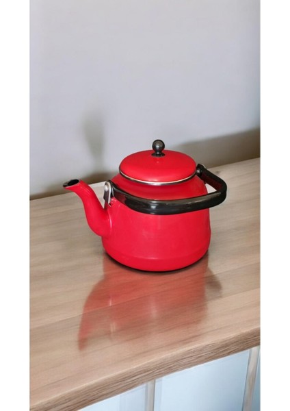Emaye Kahve Bitki Demlik Nostalji Kırmızı Çaydanlık Çinko Suluk Kettle 2.5 Lt Vintage fiyatları