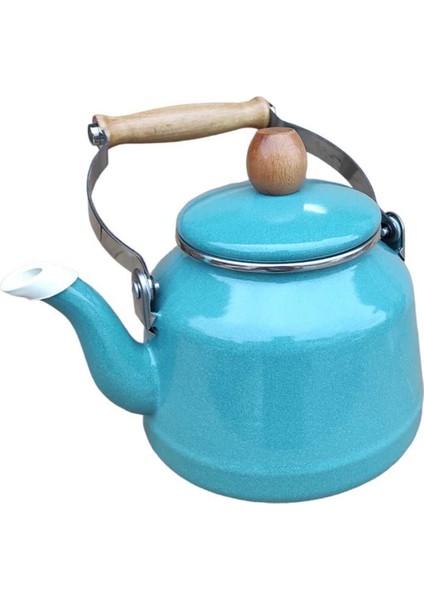 Ahşap Saplı Üstten Tutmalı Vintage Emaye Demlik 2.5 Litre Turkuaz Çaydanlık Vintage fiyatları