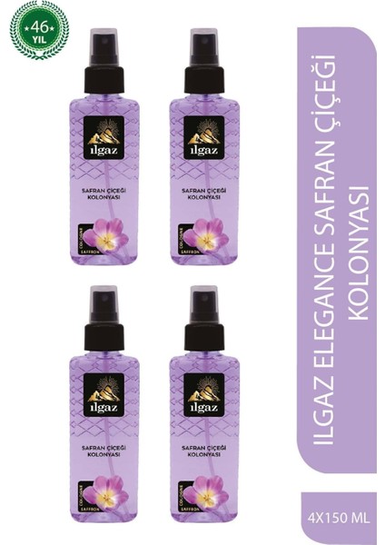 Süper Dörtlü Set - Elegance Series - Safran Kolonyası - Sprey Kolonya 150 ml x 4 adet