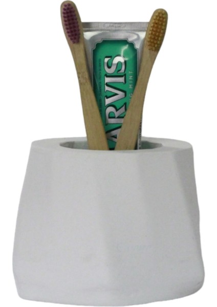 Diş Fırçalığı Diş Fırçalık Diş Fırçası Standı Diş Fırçası Tutucu Gümüş Eskitme Model 17