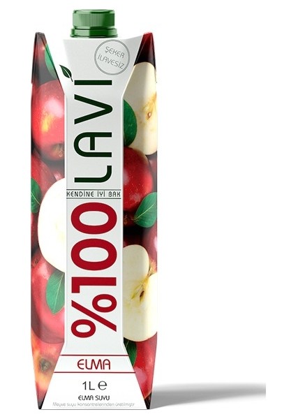 %100 Elma Suyu Içeceği 1000 ml x 12 Adet