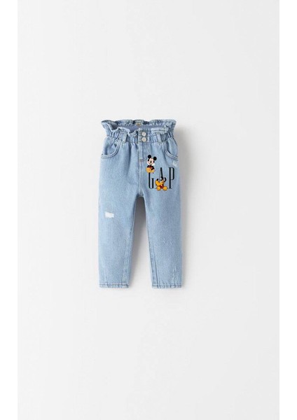 Mickey Baskılı Unisex Çocuk Pantolon