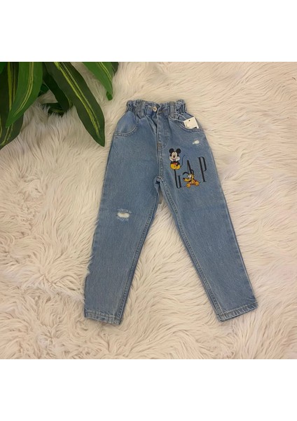 Mickey Baskılı Unisex Çocuk Pantolon modelleri