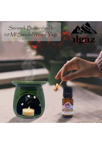 Sandal Ağacı Yağı 10 ml Buhurdanlık Kokusu Stress Önleyici Sandal Ağacı Ortam Kokusu