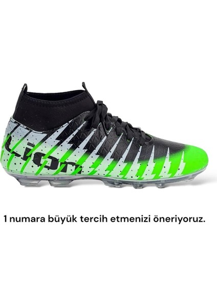Çoraplı Bilekli Boğazlı Krampon Futbol Ayakkabısı Yeşil - Siyah