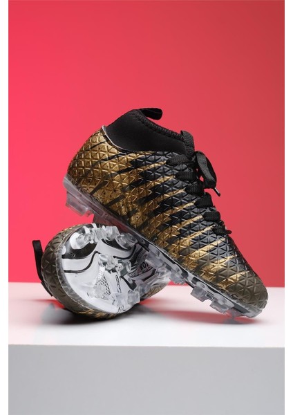 Çoraplı Bilekli Boğazlı Krampon Futbol Ayakkabısı SİYAH - ALTIN modelleri