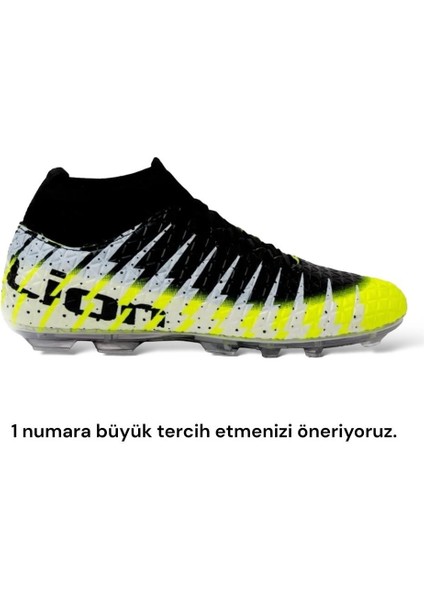 Çoraplı Bilekli Boğazlı Krampon Futbol Ayakkabısı Sarı - Siyah