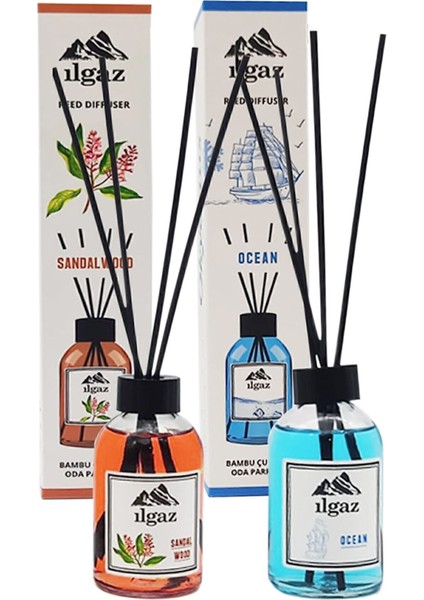 2 x 1 Sandal + Okyanus Oda Kokusu 110 ml Sandal + Ocean Bambu Çubuklu Oda Kokusu Ortam Kokusu