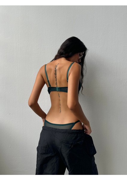 Simli Destekli Zümrüt Yeşil Sütyen Takımı (686T) fiyatları