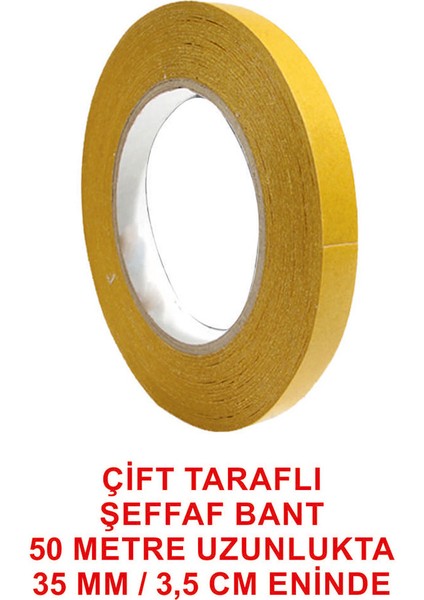 Çift Taraflı Bant 50 Metre Uzunlukta (35 Mm-3,5 Cm) Eninde