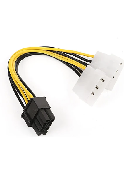 DK-CB-P104 2x Molex 4Pin to 6+2Pin PCI-E Dönüştürücü Kablo