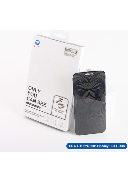 D+ Ultra 360° Privacy Full Glass 13 Pro Max/14 Plus Ekran Koruyucu