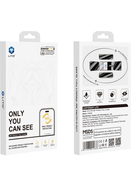 D+ Ultra 360° Privacy Full Glass 13 Pro Max/14 Plus Ekran Koruyucu