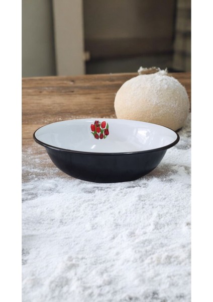 Emaye Hamur Legeni Salata Köfte Kısır Karıştırma Kabı Derin Tabak 40 cm