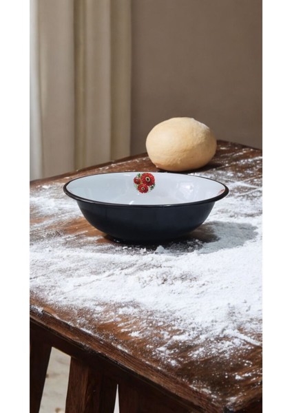 Emaye Hamur Legeni Salata Köfte Kısır Karıştırma Kabı Derin Tabak 32 cm