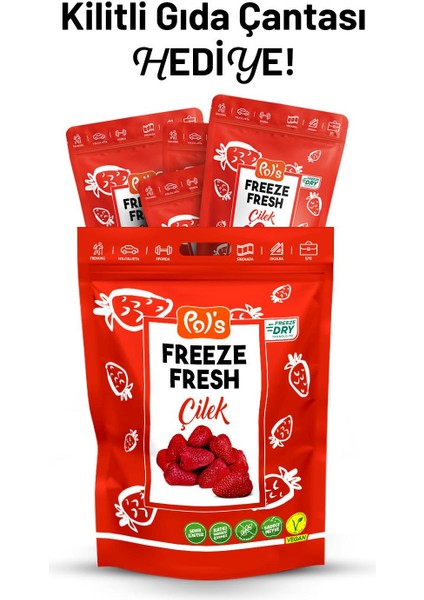 Freeze Fresh Çilek 15 g x 15 adet + Çilek Çantası