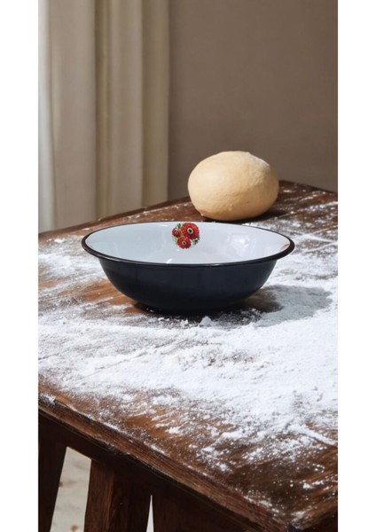 Emaye Hamur Legeni Salata Köfte Kısır Karıştırma Kabı Derin Tabak 40 cm