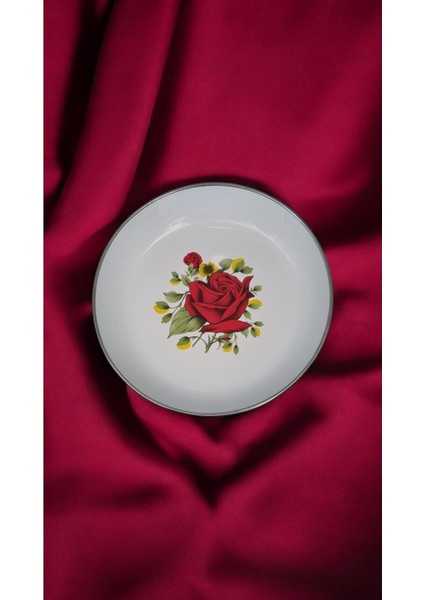 Emaye Muhallebi Yemek Kahvaltı Tabak Desenli 24CM , Çukur Tabak, Salata Tabak, Cips Tabak 6lı Set fiyatları