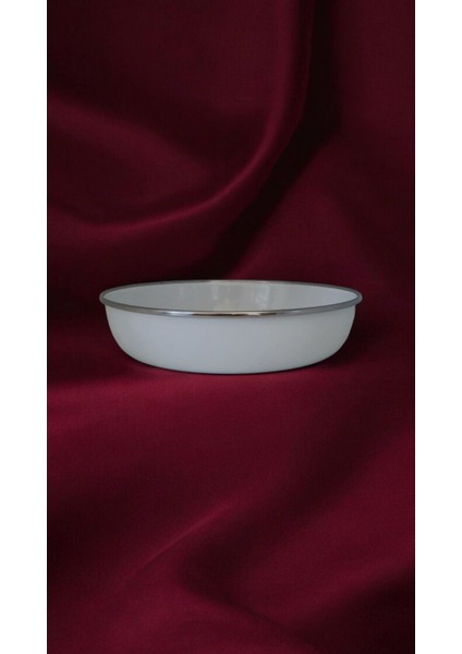 Emaye Muhallebi Yemek Kahvaltı Tabak Desenli Çukur Tabak, Salata Cips Tabak 3 Lü Set 20-22-24 cm modelleri